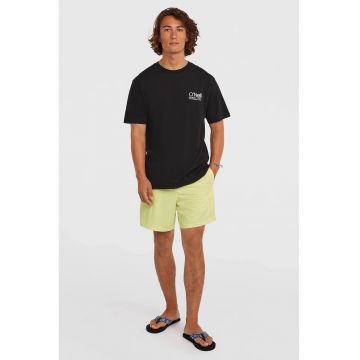 Pantaloni scurti de baie cu talie elastica cu snur - Galben deschis