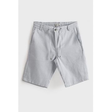 Pantaloni scurti din amestec de in cu talie ajustabila