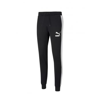 Pantaloni sport cu benzi laterale contrastante Iconic T7 PT - Negru