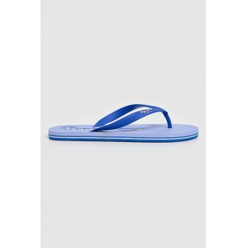 Papuci flip-flop cu logo - Alb/Albastru royal