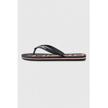 Papuci flip-flop cu logo - Negru/Piersica