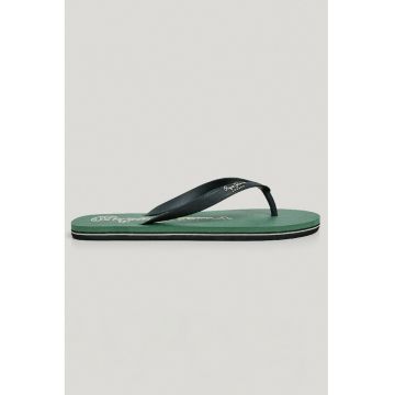 Papuci flip-flop cu logo - Verde padure