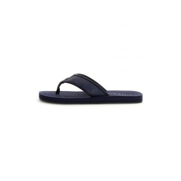 Papuci flip-flop cu model logo - Albastru inchis