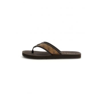 Papuci flip-flop cu model logo - Maro inchis
