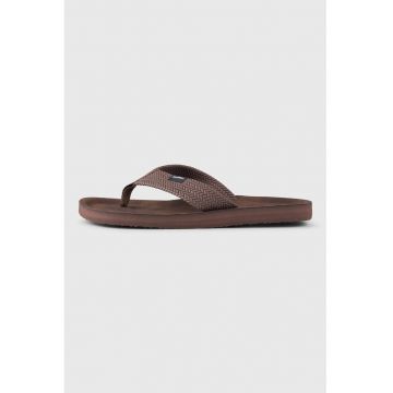 Papuci flip-flop cu model uni - Maro pamantiu