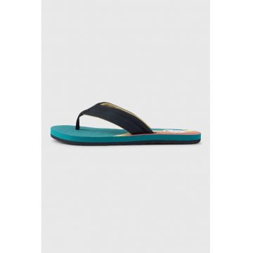 Papuci flip-flop cu model uni - Verde/Albastru ultramarin