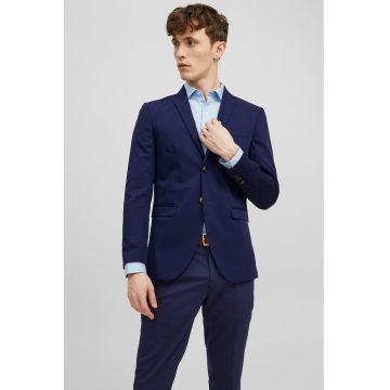 Sacou super slim-fit cu buzunare cu clapa - Bleumarin