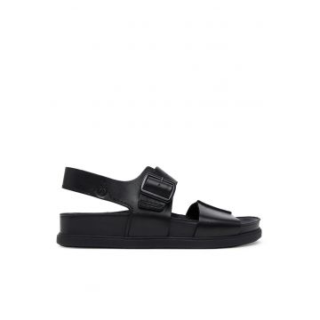 Sandale barbat -  piele naturala - negru - 47 EU -