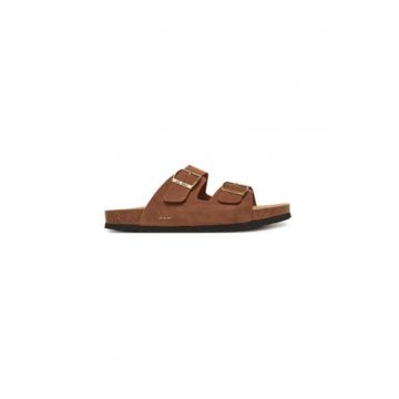 Slapi barbati  14301 - Piele naturala - Maro - Maro