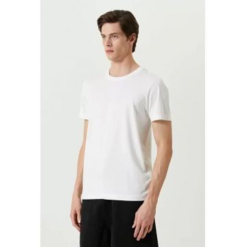 Tricou barbati  Basic - elastic - alb - bumbac 85%