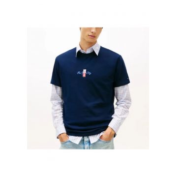 Tricou barbati  TJM REG SIGN BLOCK SS TEE EXT - Bumbac - Albastru - Albastru