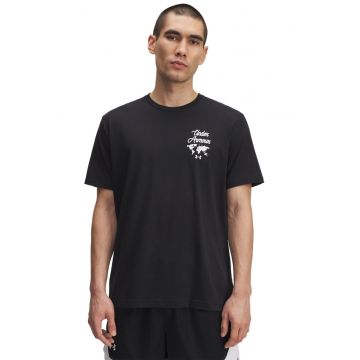 Tricou cu logo si imprimeu pe spate Sports - Negru/Alb optic