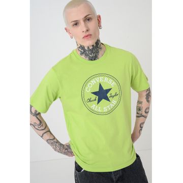 Tricou de bumbac cu imprimeu Chuck Taylor All Star - Verde lime/Bleumarin