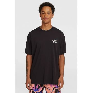 Tricou de bumbac cu imprimeu logo Retro - Negru