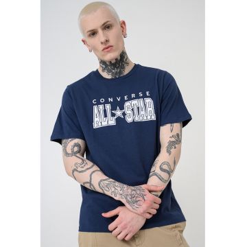 Tricou de bumbac cu logo pe piept All Star - Alb/Bleumarin