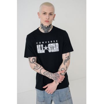 Tricou de bumbac cu logo pe piept All Star - Alb/Negru