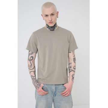 Tricou din bumbac Essential - Maro taupe