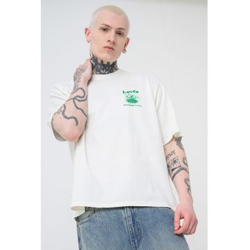 Tricou lejer cu imprimeu grafic pe partea din spate - Alb/Verde