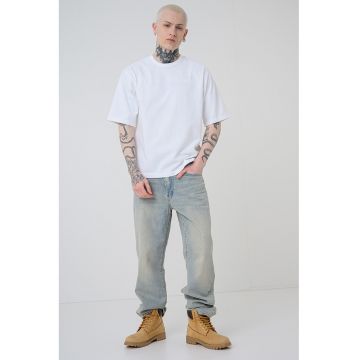 Tricou lejer cu maneci cazute - Alb