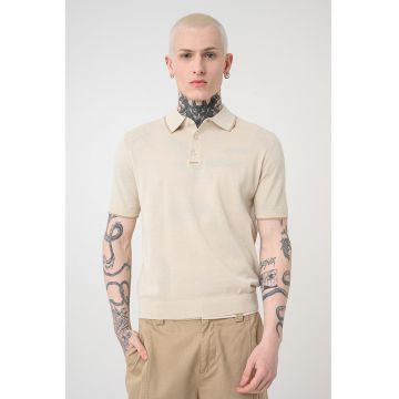 Tricou polo cu model uni - Bej