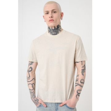 Tricou uni din in si bumbac - Grej