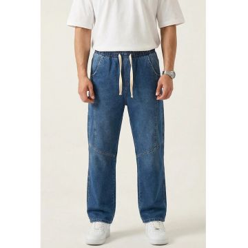 Blugi barbati -  tip baggy - bleumarin - bumbac-elastan -