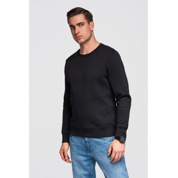 Bluza de trening din bumbac cu decolteu la baza gatului - Negru