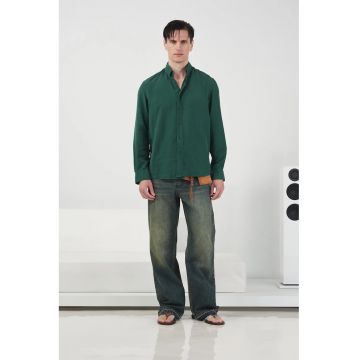 Camasa barbati -  casual - maneca lunga - verde - Tencel