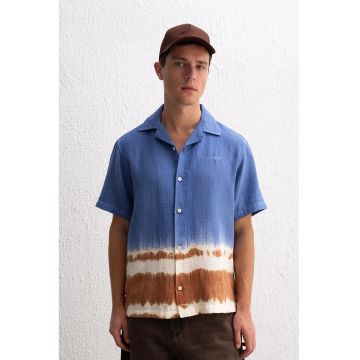 Camasa barbati -  cu maneca scurta - model Ombre - multicolor - bumbac