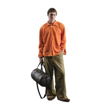 Camasa barbati -  regular fit - texturata - portocalie - poliester