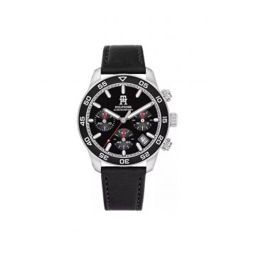 Ceas barbatesc  TH85 1792162 - 41mm - negru - curea din piele - cronograf - data
