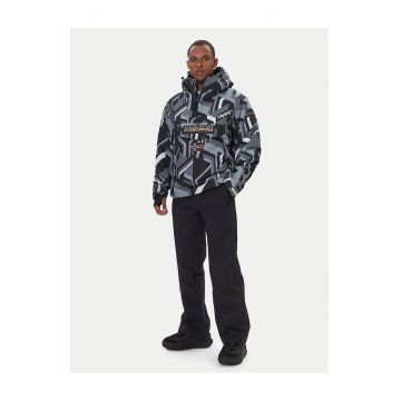 Jacheta Anorak barbati  colorata - gri/negru - material textil -