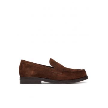Mocasini barbati Dressletic -  piele naturala - maro inchis