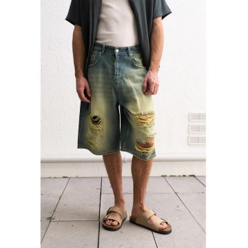 Pantaloni barbati  Capri - verde - bumbac