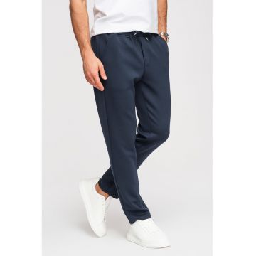 Pantaloni de trening chino regular fit cu snur - Bleumarin