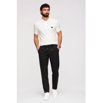 Pantaloni de trening chino regular fit cu snur - Negru