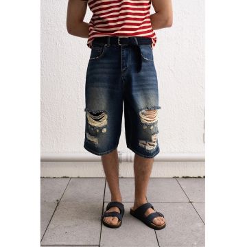 Pantaloni scurti barbati -  albastru - 100% bumbac