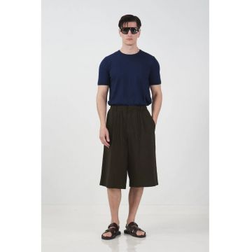 Pantaloni scurti barbati -  Capri - talie medie - maro - bumbac
