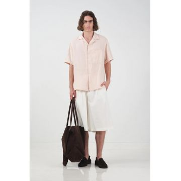 Pantaloni scurti barbati -  talie confortabila - alb - bumbac