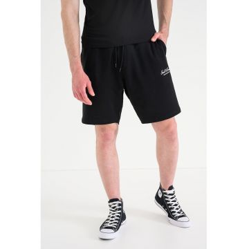 Pantaloni scurti de trening din amestec de bumbac organic si buzunare Archive - Negru