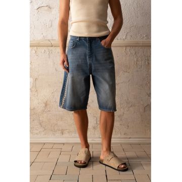 Pantaloni scurti  denim - albastru - bumbac