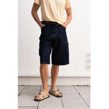Pantaloni scurti pentru barbati  denim - albastru - bumbac