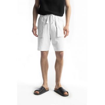 Pantaloni scurti -  Regular Fit - alb - bumbac - in si viscoza
