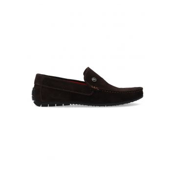 Pantofi loafer driver uni din piele intoarsa