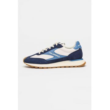 Pantofi sport cu insertii de piele intoarsa Kairo - Alb/Albastru inchis/Albastru prafuit