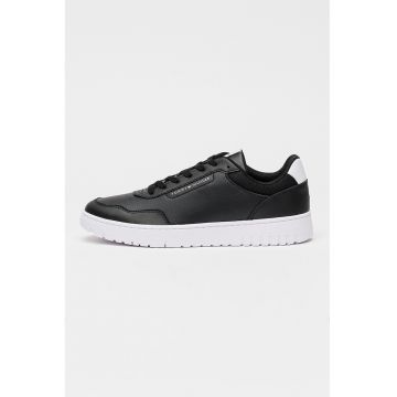 Pantofi sport cu segmente din piele - Negru