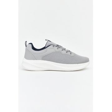Pantofi sport low-cut din textil - Gri deschis