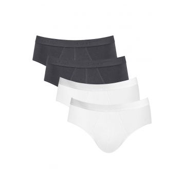 Set de chiloti din amestec de bumbac - 4 perechi - Alb/Negru