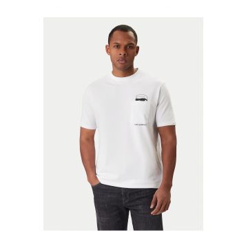 Tricou Barbati -  Alb - Bumbac/Elastan