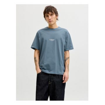 Tricou barbati - JJESOHO TEE SS - la baza gatului - Relaxed Fit - Albastru inchis